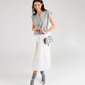 3.1 Rolled Sleeve Mix Media Dress 착용하면 세련되고 예뻐요~